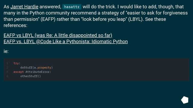 How do I determine if an object has an attribute in Python? смотреть онлайн