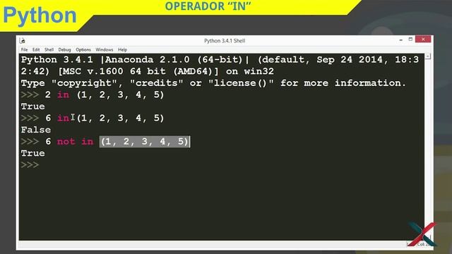 Curso de Python - Aula 53 - Operadores IN e NOT IN - eXcript смотреть онлайн
