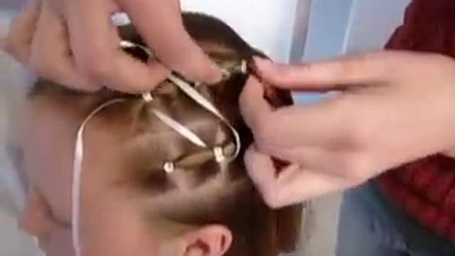 Criss Cross Ribbon Hairstyle