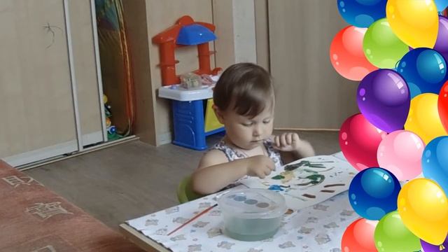 ВЛОГ ДЕТИ Первый рисунок Дарины красками/Учимся рисовать/ смотреть онлайн