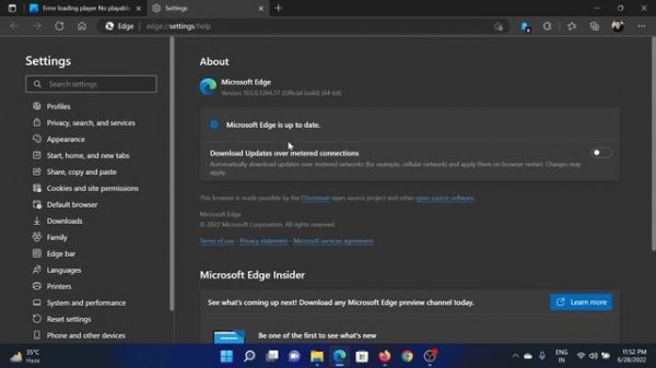Error loading player: No playable sources found says Chrome, Firefox, Edge, Opera