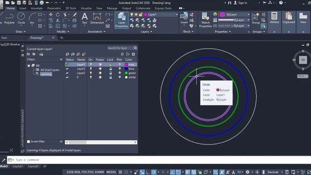 AutoCAD 2020 complete tutorial for beginners | Chapter 4 Layer Manager смотреть онлайн