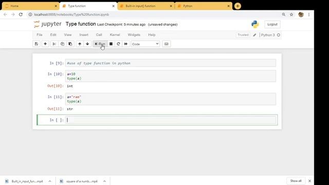type() function ( Python ) смотреть онлайн