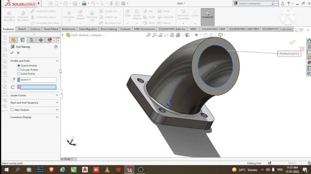 Solidworks Tutorials | Angular shaped Pipe Design In Solidworks | #solidworks | #autocad смотреть онлайн