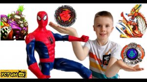 Воздушный Кулак VS Огненный Дракон. Баттл волчков НАДО. Человек паук против Устина.