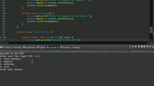 ATM INTERFACE using Java // Codsoft internship // Java Developer #codsoft #codsoftinternship смотреть онлайн