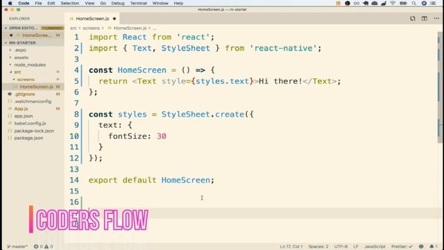 Making Changes in initial code(React Native) смотреть онлайн