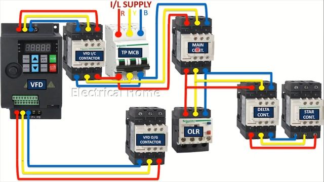 VFD Bypass Star Delta Starter | VFD with star delta bypass power diagram | VFD Bypass . смотреть онлайн