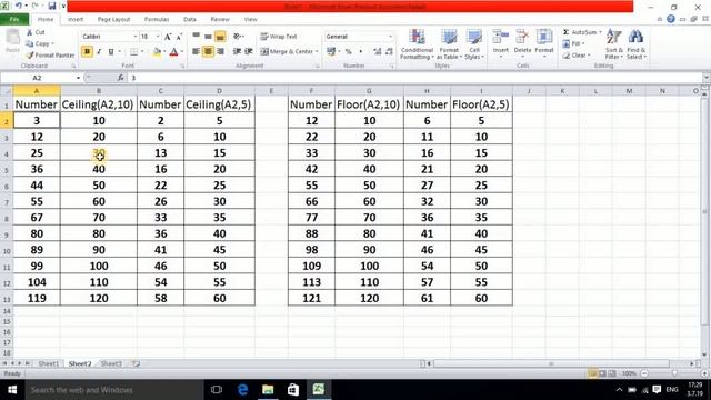 Absolute, Integer,Round,Ceiling and Floor function in Excel,#11 смотреть онлайн
