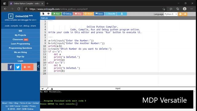 How to Use Delete Function In Another Method In Python Programming Language - MDP Versatile смотреть онлайн
