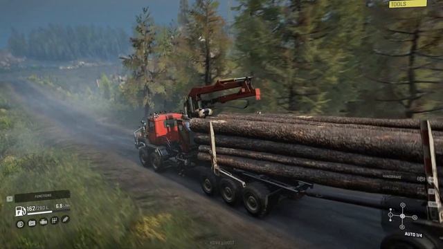 SnowRunner DLC Update - International Paystar 5600TS Driving Offroad - Transporting Trailer Logging смотреть онлайн