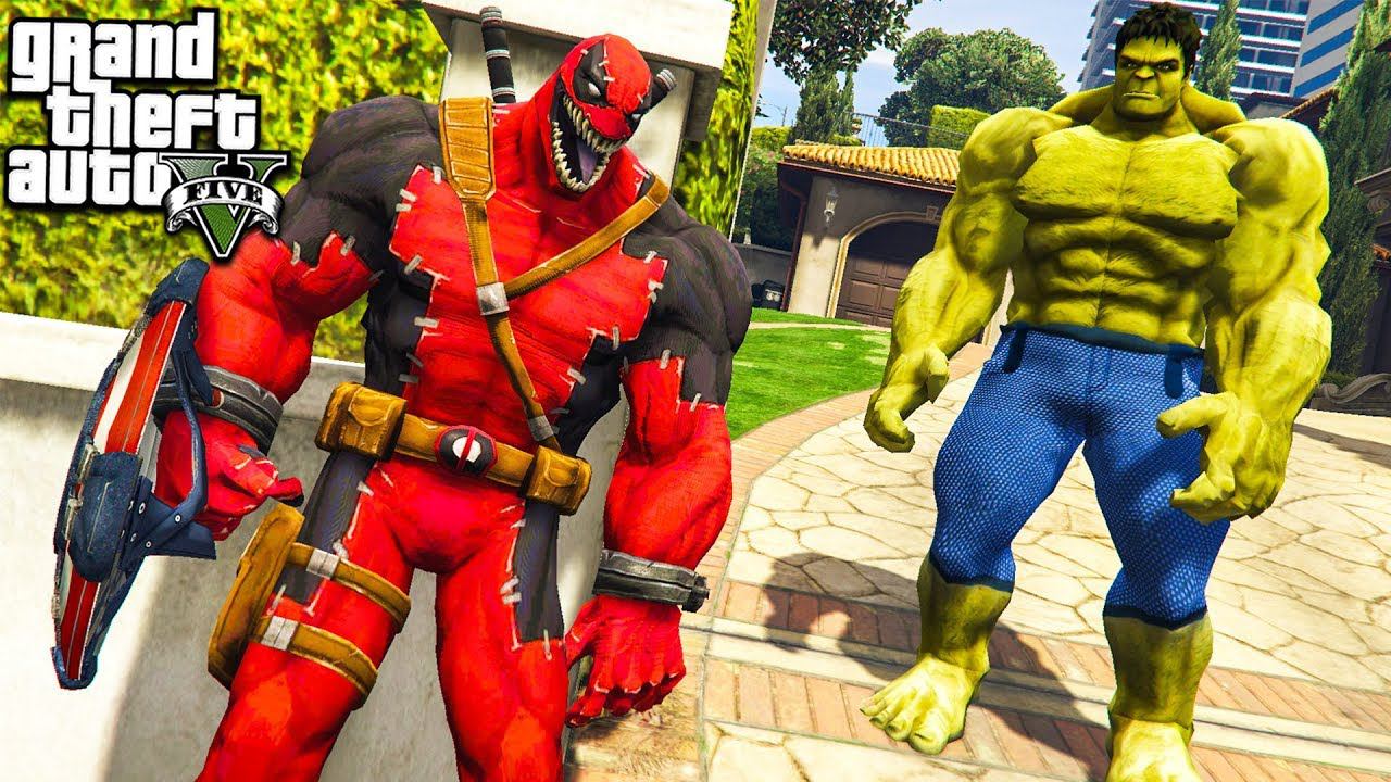 ВЕНОМПУЛ ПРОТИВ ХАЛКА В ГТА 5 МОДЫ! VENOMPOOL VS HULK ОБЗОР МОДА В GTA 5! ИГРЫ ГТА ВИДЕО MODS смотреть онлайн