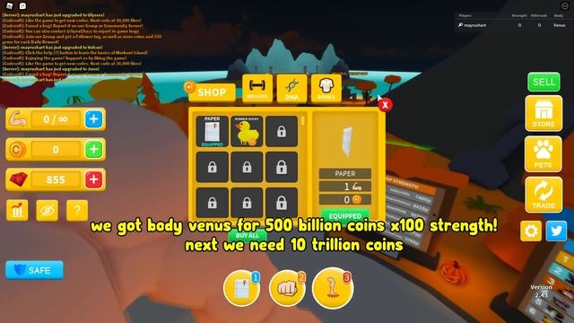 Became The Strongest Player In Workout Island! Max Weight & Body! On Leaderboard! Roblox смотреть онлайн