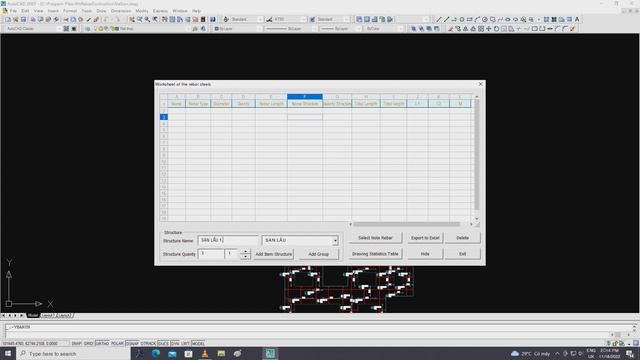 Tool VBA for Autocad triển khai, tính khối lượng cốt thép sàn nhà phố siêu nhanh. смотреть онлайн