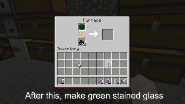 Minecraft Survival: How to Make Green Stained Glass Pane смотреть онлайн