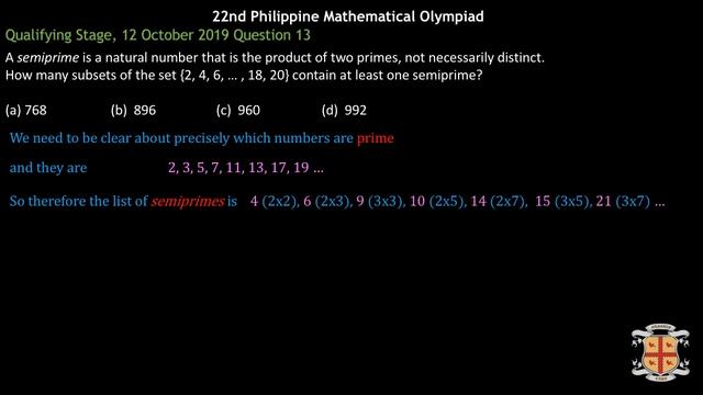 Semiprime Subsets of {2, 4, 6, ..., 18, 20} смотреть онлайн