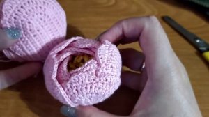 Пион крючком. Сборка  цветка.