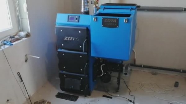 Запуск автоматического котла Zota Forta. Тест на отключение электроэнергии.