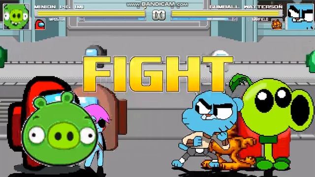 MUGEN Request 308: Minion Pig, Imposter, Peashooter vs Gumball, Garfield, Pibby смотреть онлайн