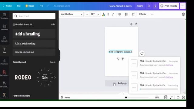 How to mirror (flip) text in Canva смотреть онлайн