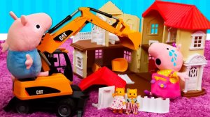 Джордж сломал домик Свинки Пеппы!  Видео для детей про игрушки Свинка Пеппа на русском языке