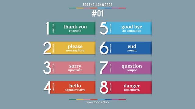 #01 - АНГЛИЙСКИЙ ЯЗЫК - 500 основных слов. Изучаем английский язык самостоятельно. смотреть онлайн