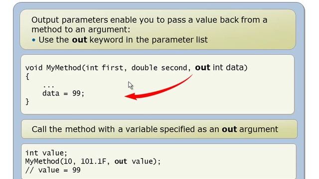 Specifying Optional Parameters and Output Parameters.wmv смотреть онлайн