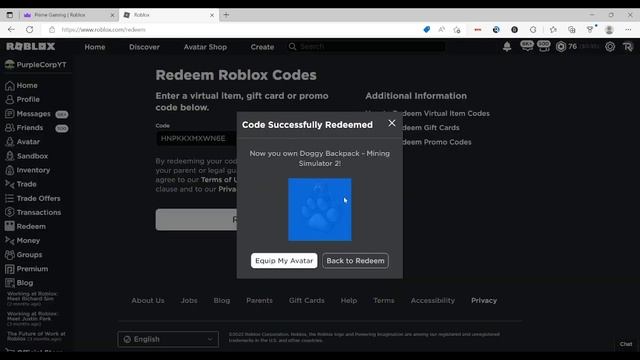 How To Get Doggy Backpack - Mining Simulator 2 For Free! ( PRIME GAMING ) смотреть онлайн