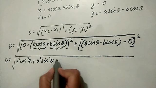 The distance between the point (a cos theta + b sin theta , 0) and (0, a sin theta - b cos theta) i смотреть онлайн