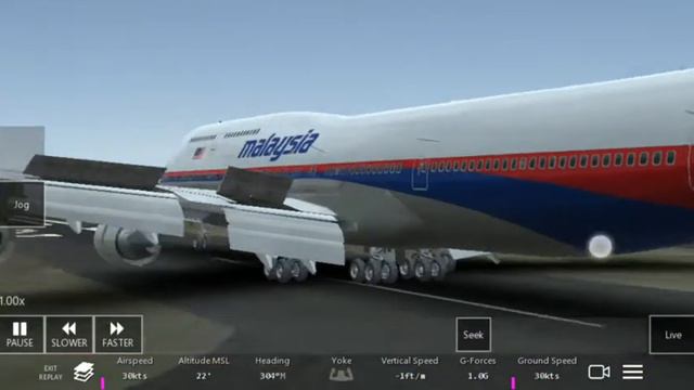 Malaysia Air smooth Landing , Boeing 747-400 смотреть онлайн