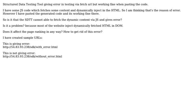 Getting this in Google SDTT Tool: "The URL could not be rendered. Some markup may be missing." смотреть онлайн