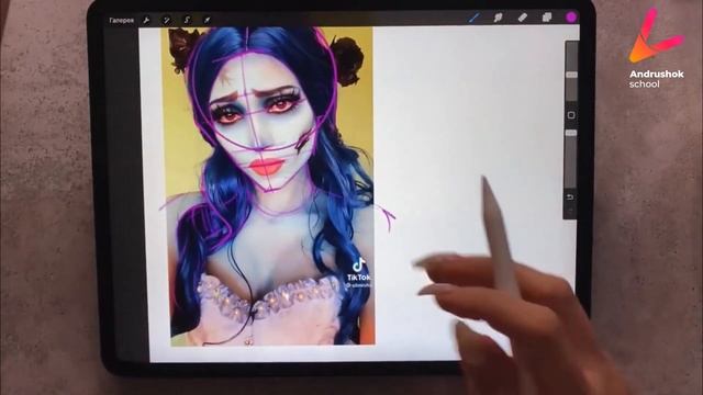 Рисуем digital портрет Эмили из к/ф «Труп невесты» в стиле Масло—c Яной Андрушок. Черновой Набросок смотреть онлайн
