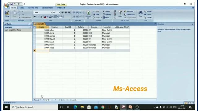 DBMS practical sessions - Table creation in Excel, Access and Oracle... смотреть онлайн