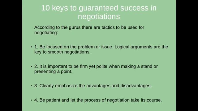 What are Ten Keys To Guaranteed Success In Negotiations? Click For Answers смотреть онлайн
