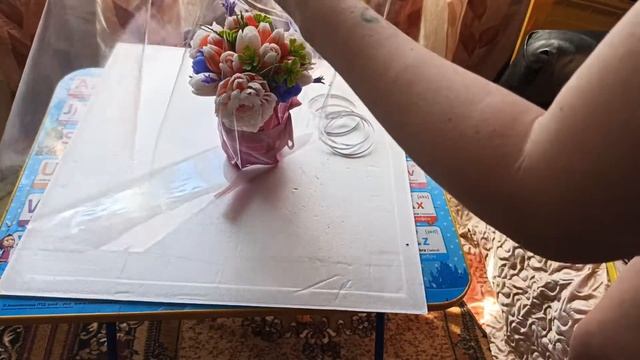 Конечный вариант упаковки мыльного букета. Как отдавать мыльный букет в руки клиента? смотреть онлайн