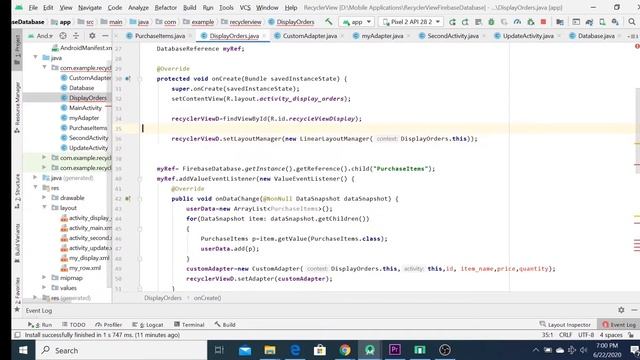 RECYCLERVIEW + FIREBASE PART 2 смотреть онлайн