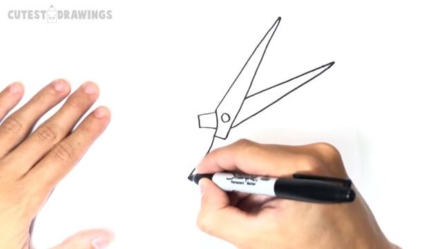How to draw a Scissors for kids | Scissors Easy Draw Tutorial смотреть онлайн