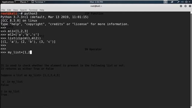 Zip and IN Function in Python смотреть онлайн