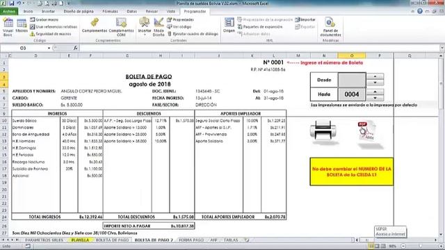 Impresión PDF con macro (Boletas de Pago) смотреть онлайн