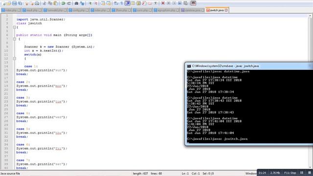 Switch Case Program in Java смотреть онлайн