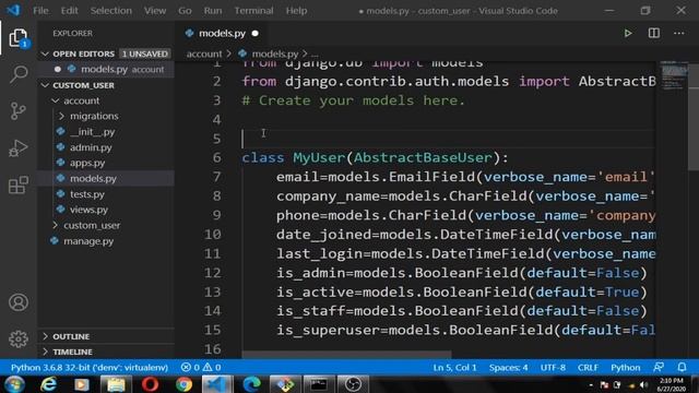 Django Tutorial, Complete User Authentication Using a Custom User Model смотреть онлайн
