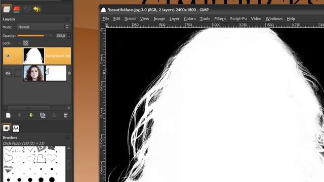 Remove the background from hair in GIMP - tutorial (Cut out hair) смотреть онлайн