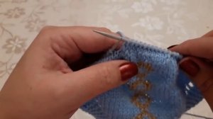 Тапочки следки на двух спицах, без шва №7  / patik modelleri