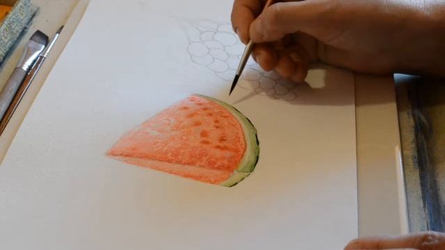 Как нарисовать арбуз Акварель. How to draw watermelon. Watercolor Painting смотреть онлайн