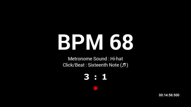 Metronome BPM 68 / Hi-hat / 16th (Half-opened) смотреть онлайн