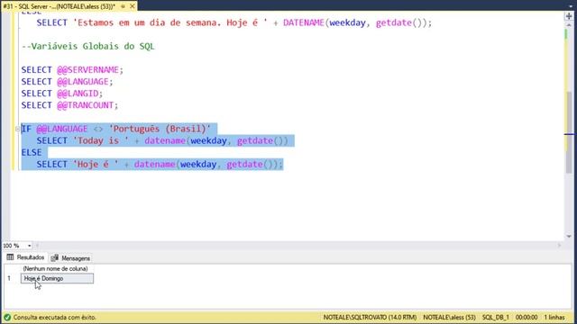 SQL SERVER - 31 - IF ... ELSE - Estruturas de decisão nas consultas SQL смотреть онлайн