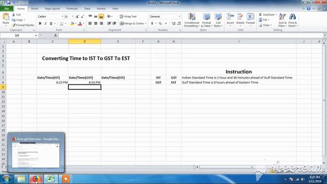 How to convert time IST to GST to EST in excel смотреть онлайн