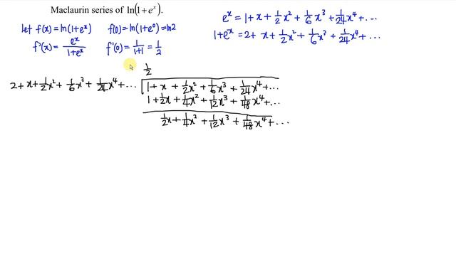 Maclaurin series of ln(1+e^x) смотреть онлайн