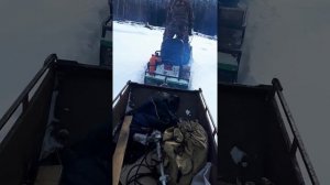 Снегоход Шихан (Буран) по глубокому снегу.