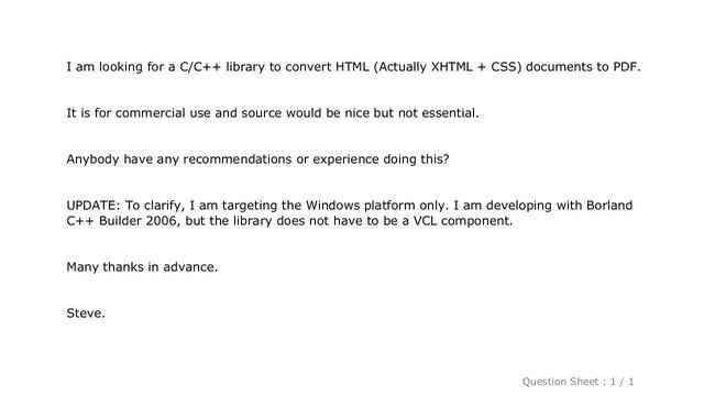 HTML : C++ Library to Convert HTML to PDF? смотреть онлайн